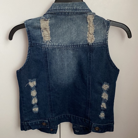 Vintage denim dress with pearl and stud accents - Picture 3 of 4